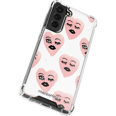 Bouffants and Broken Hearts Winking Hearts Galaxy S21 FE Clear Case